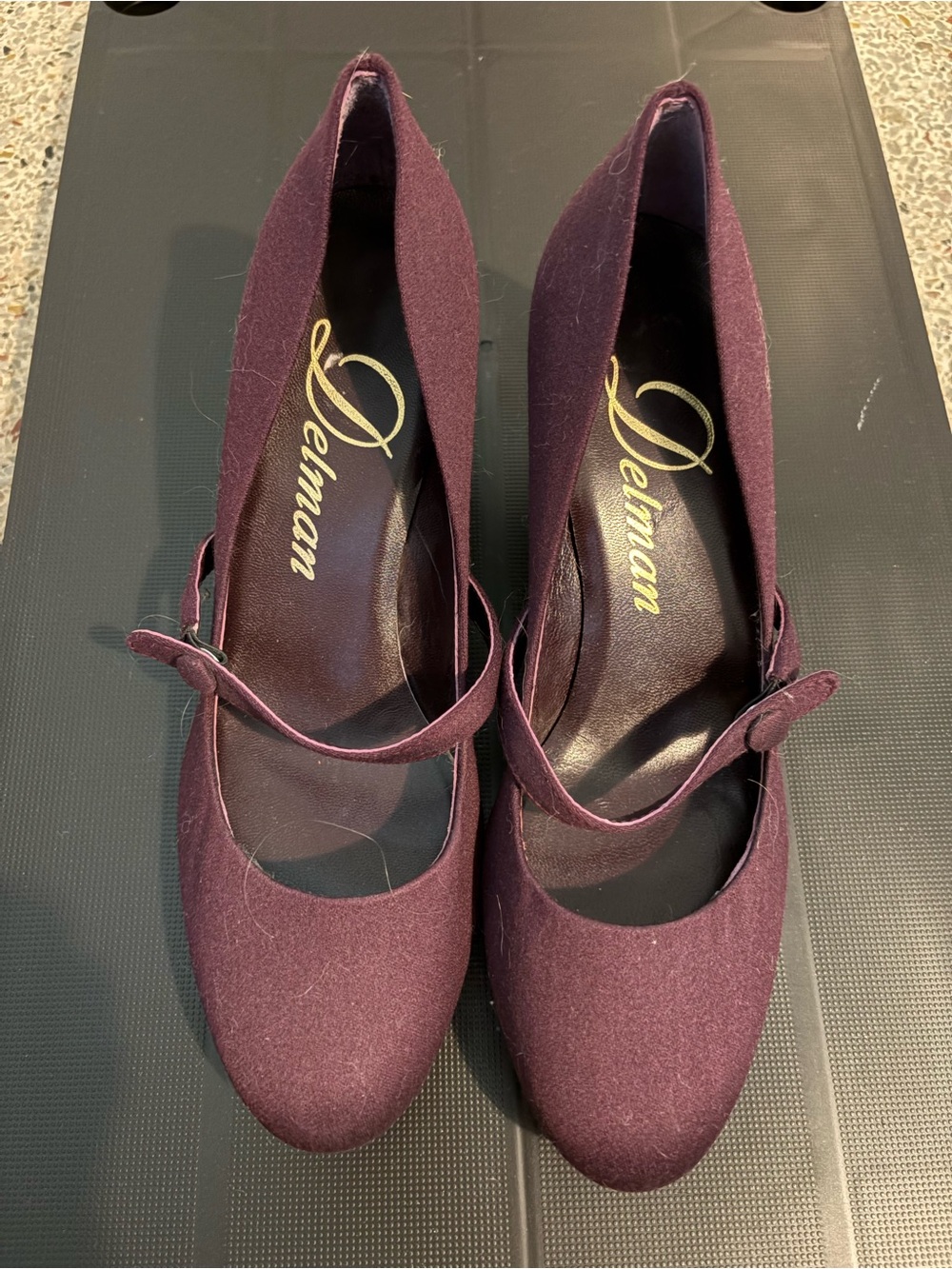 Delman Women's Plum Mary Jane Heels